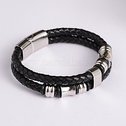 Braided Leather Cord Bracelets&nbsp;BJEW-L497-21B