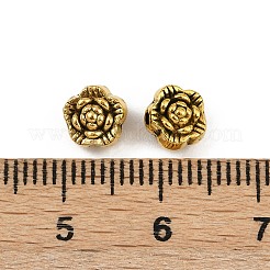 チベット風合金フラワービーズ  花  アンティーク黄金  6x4mm  穴：1mm&nbsp;TIBEB-O004-79AG