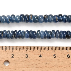 天然石カヤナイトビーズ連売り  ロンデル  6x2~2.5mm  穴：0.8mm  約146個/連  15.55インチ（39.5cm）&nbsp;G-H335-G01-6mm