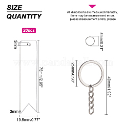 DIY Vertical Flag Acrylic Blank Pendant Keychain Making Kits&nbsp;DIY-BC0001-64A