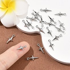 シーグレース真鍮製スターチャーム  カドミウムフリー＆ニッケルフリー＆鉛フリー  18KGP本金メッキ  14x6x2.5mm  穴：1~1.2mm&nbsp;XGR0167P-104P