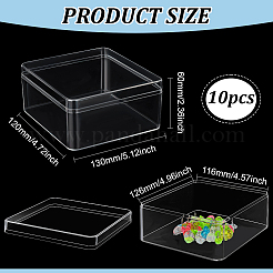 10Pcs Square Acrylic Storage Boxes&nbsp;CON-BC0007-82