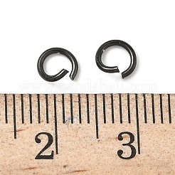 304ステンレススチールオープン丸カン  ラウンド  ブラック  5x0.8mm  20ゲージ  内径：3.5mm&nbsp;STAS-Z150-01B-EB