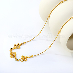 304 Stainless Steel S Shaped Sanke Pendant Necklaces&nbsp;WG3BA37-01