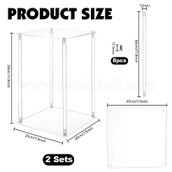 透明アクリル製フラワーホルダースタンド  ractangle  透明  200x200x300mm&nbsp;AJEW-WH0794-79