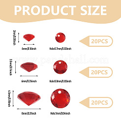 60Pcs 3 Styles Cubic Zirconia Charms&nbsp;ZIRC-TAD0001-01B