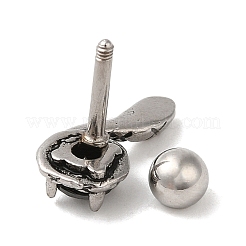 304 Stainless Steel Stud Earrings with Cubic Zirconia&nbsp;EJEW-K260-04AS