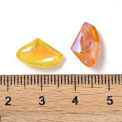 ガラスラインストーンカボション  ポイントバック  多面カット  ファン  ミックスカラー  14x9x4.5mm&nbsp;GLAA-K069-16