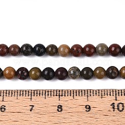 天然の川の石のビーズ連売り  ラウンド  4.5~5mm  穴：0.5~0.6mm  約84個/連  15.16インチ（38.5cm）&nbsp;G-R412-24-4mm