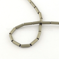 Tube Electroplate Non-magnetic Synthetic Hematite Bead Strands&nbsp;G-S203-22G