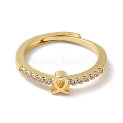 Rack Plating Brass Clear Cubic Zirconia Constellation Adjustable Rings for Women&nbsp;RJEW-S407-08G-07