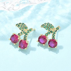 Brass Micro Pave Cubic Zirconia Stud Earrings&nbsp;EJEW-Q015-05G