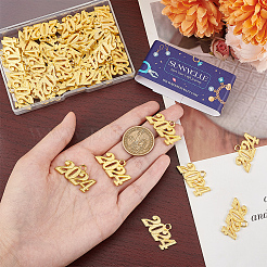 50個の合金チャーム  数2024  ゴールドカラー  18~19x32~33x2mm  穴：3mm&nbsp;FIND-SC0007-04G