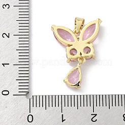 Brass Micro Pave Cubic Zirconia Pendants&nbsp;KK-H537-08G