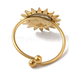 Ion Plating(IP) 304 Stainless Steel Sun Open Cuff Rings for Women&nbsp;RJEW-M167-09F-G