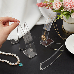 透明アクリル ネックレス ディスプレイ スタンド  ホルダーを示す単一のネックレス  l形  透明  4.7x3x11.5cm  スロット: 2.5x4.5&nbsp;NDIS-WH0006-10