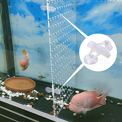 プラスチック水槽水族館仕切りクリップ  吸盤付き  ホワイトスモーク  64.5x52x14mm  穴：10x18mm&nbsp;KY-WH0046-68