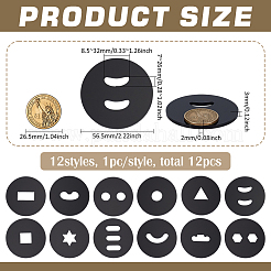 ブラッククレイアクリルエッジテンプレートセット12個  混合図形  ブラック  56.5x3mm&nbsp;FIND-FG0004-80