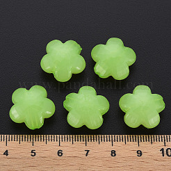 模造ゼリーアクリルビーズ  花  多面カット  薄緑  17x17.5x10mm  穴：2mm  約32個/48g&nbsp;LS-MACR-S373-87-E06