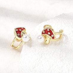 Brass Micro Pave Clear Cubic Zirconia Cuff Earrings&nbsp;EJEW-C186-07G