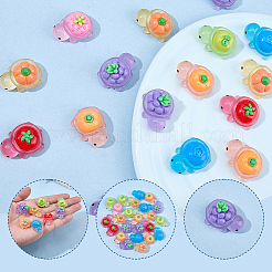 42Pcs 7 Colors Luminous Resin Tortoise with Fruit Display Decorations&nbsp;DJEW-SP0001-40