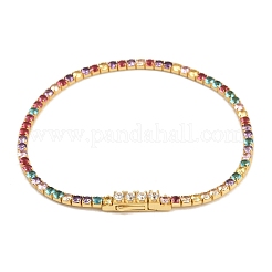 925 Sterling Silver Micro Pave Cubic Zirconia Tennis Bracelets for Women&nbsp;BJEW-C117-01A-G01