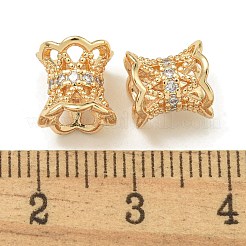 Rack Plating Brass Micro Pave Cubic Zirconia Beads&nbsp;KK-K386-04G-01