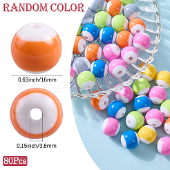 80Pcs Opaque Acrylic Beads&nbsp;OACR-SP0001-43