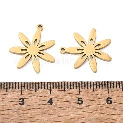 304ステンレスペンダント  花のチャーム  イオンプレーティング（ip）  18KGP本金メッキ  18x16x1.3mm  穴：1.2mm&nbsp;SA-CBAAC28-02G