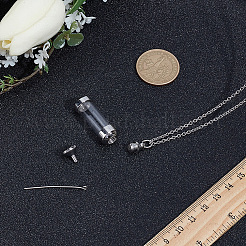 DIYペンダントネックレス作成キット  316Lステンレス鋼の壷、ガラスボトルペンダントを含む  304ステンレススチールアズキチェーンネックレス＆ミニファンネル  ステンレス鋼色  17.72インチ（450mm）&nbsp;DIY-CN0003-76P