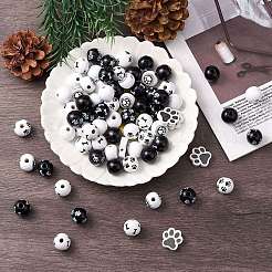 75Pcs 8 Styles Spray Painted Wood Beads Sets&nbsp;WOOD-YW0001-11