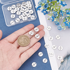 304ステンレススチールリンク  クラフトジュエリー作成用  フラットラウンド  ステンレス鋼色  10x1mm  穴：1.4mm  10模様  4個/パターン  40個/箱&nbsp;STAS-UN0020-28B-P