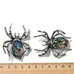 Dual-use Items Alloy Pave Dyed Shell Spider Brooch&nbsp;JEWB-C026-04B-AS