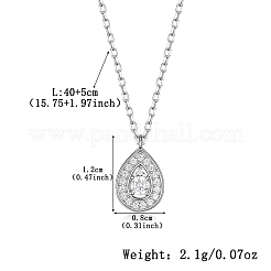 S925 シルバージルコン水滴ペンダントネックレス エレガントな普段使いジュエリー&nbsp;LR8238-2