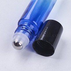 10mlガラスグラデーションカラーエッセンシャルオイルの空のローラーボールボトル  ppプラスチックキャップとステンレススチールローラーボール付き  ドジャーブルー  8.55x2cm  容量：10ml（0.34液量オンス）&nbsp;MRMJ-WH0011-B01-10ml