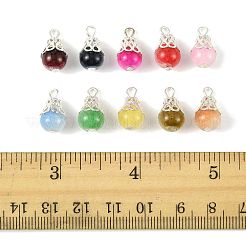 100Pcs 10 Colors Crackle Baking Paint Imitation Jade Glass Charms&nbsp;PALLOY-FS00056