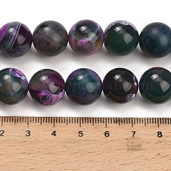 天然の火瑪瑙（染色・加熱）ビーズ連売り  スムーズなラウンド  ティール  14mm  穴：1.4mm  約26個/連  14.57''（37センチメートル）&nbsp;G-K425-A05-14mm