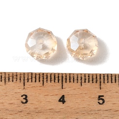 透明ガラスビーズ  ロンデル  多面カット  シャンパンゴールド  7.5x5mm  穴：1.5mm&nbsp;FIND-E059-04C