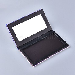 模造革磁気パレット  空のアイシャドウのメイクアップパレット  アイシャドウパウダー用  ワニ亀裂模様の長方形  紫色のメディア  18.2x10.3x1.3cm  内径：16x8.1のCM&nbsp;LS-CON-WH0069-62