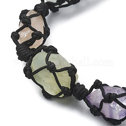 Dyed Natural Quartz Crystal Braided Bead Bracelets&nbsp;BJEW-TA00346-01