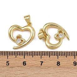 Brass Micro Pave Cubic Zirconia Pendants&nbsp;ZIRC-I367-03G