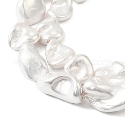 電気めっきシェルパールビーズ連売り  ナゲット  ホワイト  13~21x11~18x8~13mm  穴：1mm  約22~23個/連  14.96~15.75''（38~40センチメートル）&nbsp;BSHE-A001-01C