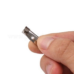 アイアン製ブローチパーツ  バックバーピン  2穴付き  プラチナ  32x6mm  穴：2mm  ピン：1mm&nbsp;IFIN-S525-32mm