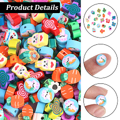 250Pcs 5 Styles Handmade Polymer Clay Beads&nbsp;CLAY-PA0001-40