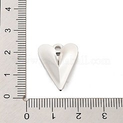バレンタインデーの真鍮ペンダント  長持ちメッキ  ハート  プラチナ  23x16x3mm  穴：2mm&nbsp;KK-I707-01P