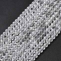ミックススタイルのガラスビーズ連売り  ロンデル  多面カット  ミックスカラー  5x6x5mm  穴：1.2mm  約98個/連  17.32''（44センチメートル）&nbsp;GLAA-G125-01