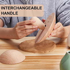Wood Mushroom Anvil Set&nbsp;WOOD-WH0029-39