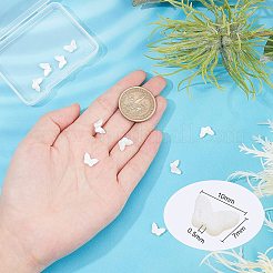 パールシェルビーズの天然な白いシェルマザーオブパール  蝶  7x10x2mm  穴：0.5mm  10個/箱&nbsp;SSHEL-BC0001-15