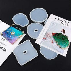 DIYカップマット樹脂鋳造シリコン型キット  ホイル紙付き  竹滑り止め先のとがった先端ピンセット修理ツールと人工繊維馬の毛の目のブラシセット  ミックスカラー  120x120x12mm&nbsp;DIY-OC0002-72