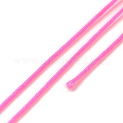 ナイロン編みコード  ビーズ細工、ジュエリー製作、マクラメ工芸用の中国結び紐  濃いピンク  0.8mm  約7~9m /ロール&nbsp;LS-NWIR-N001-0.8mm-34